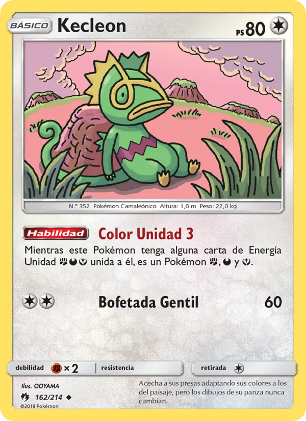 Carta Kecleon de la expansión Truenos Perdidos, número 162/214