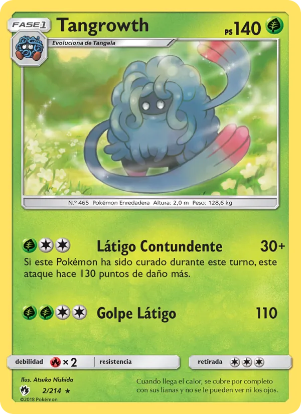 Carta Tangrowth de la expansión Truenos Perdidos, número 2/214