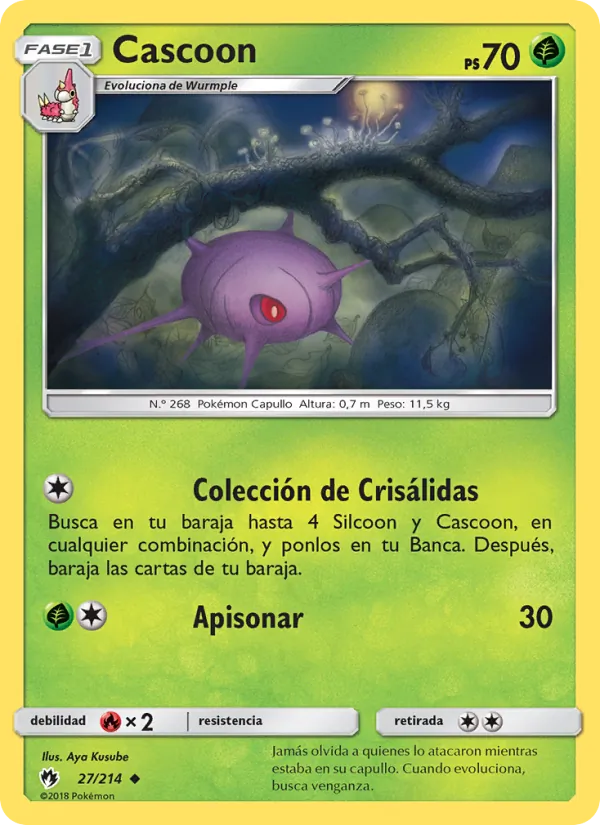 Carta Cascoon de la expansión Truenos Perdidos, número 27/214