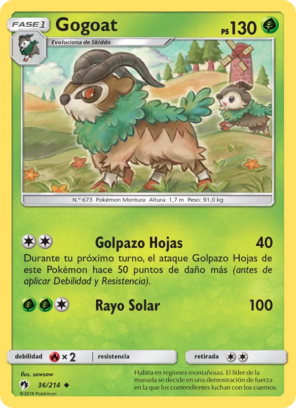 Carta Gogoat de la expansión Truenos Perdidos, número 36/214