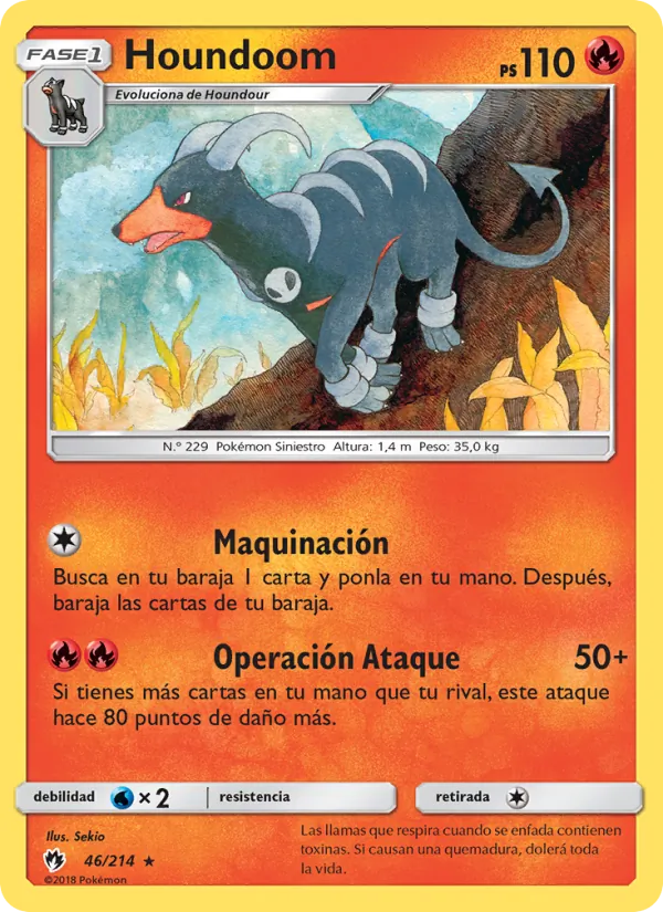 Carta Houndoom de la expansión Truenos Perdidos, número 46/214
