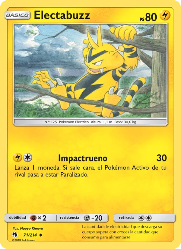 Carta Electabuzz de la expansión Truenos Perdidos, número 71/214