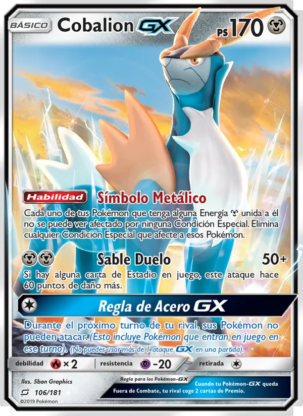 Carta Cobalion GX de la expansión Union de Aliados, número 106/181