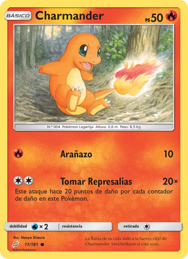 Carta Charmander de la expansión Union de Aliados, número 11/181