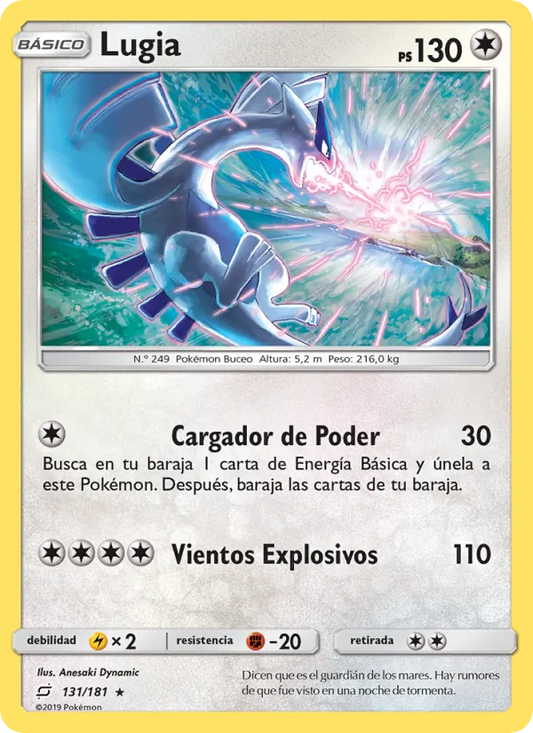 Carta Lugia de la expansión Union de Aliados, número 131/181