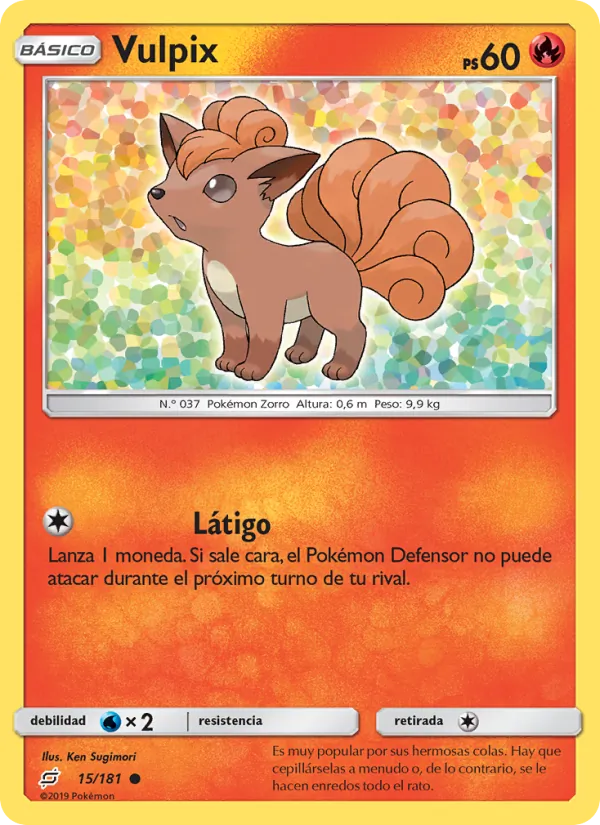 Carta Vulpix de la expansión Union de Aliados, número 15/181