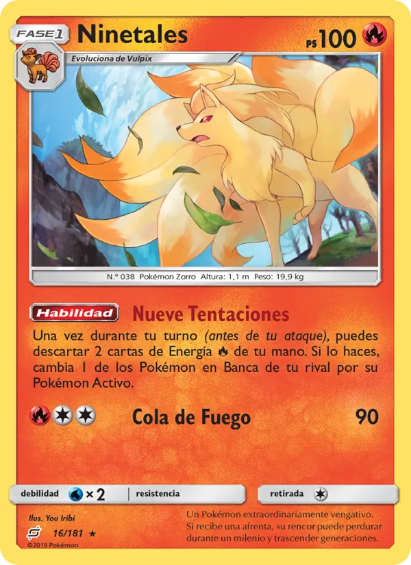 Carta Ninetales de la expansión Union de Aliados, número 16/181