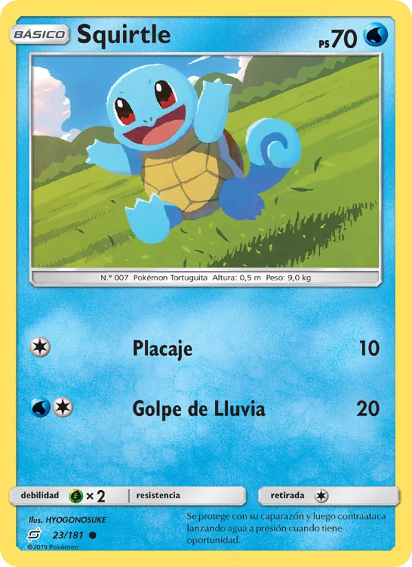 Carta Squirtle de la expansión Union de Aliados, número 23/181