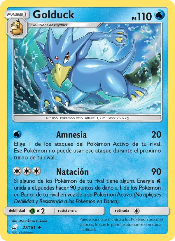 Carta Golduck de la expansión Union de Aliados, número 27/181