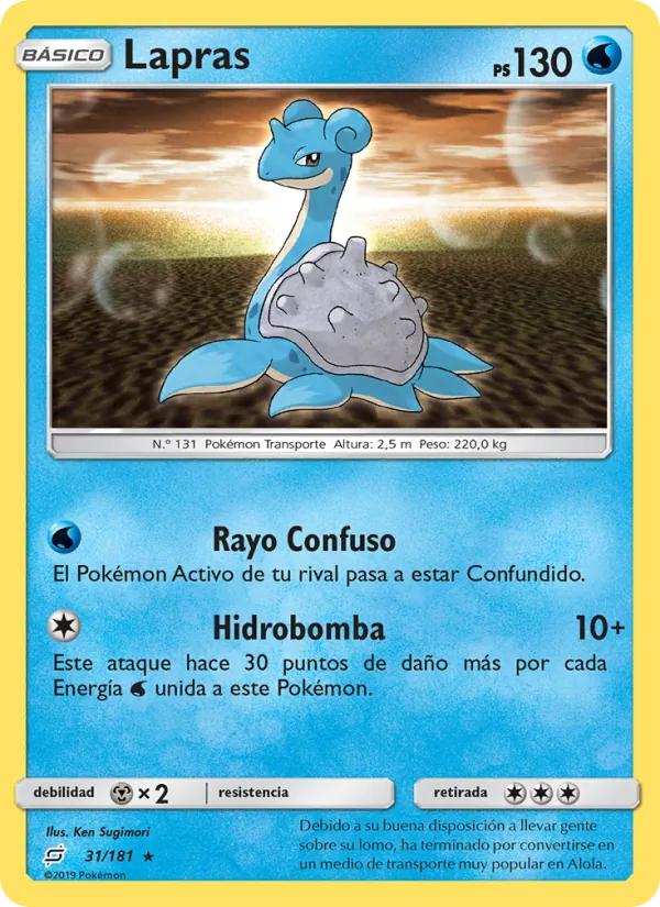 Carta Lapras de la expansión Union de Aliados, número 31/181