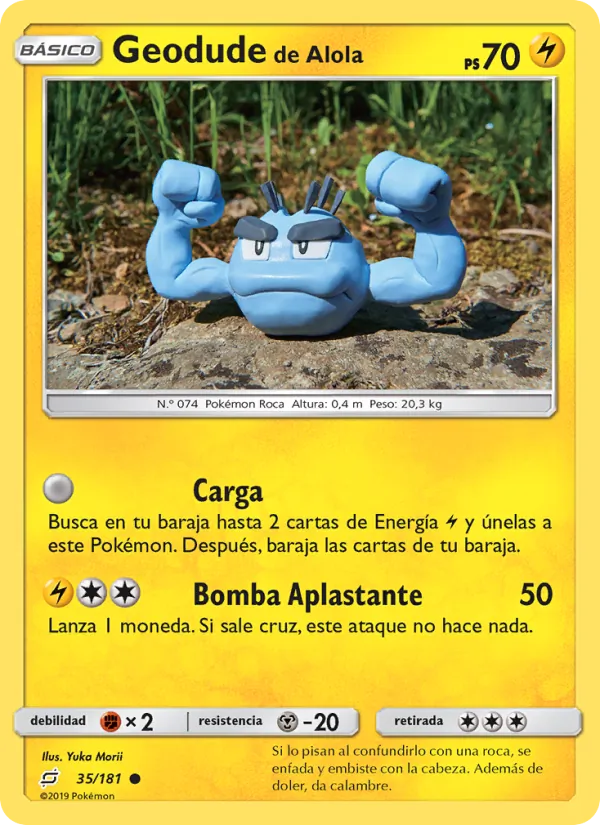 Carta Geodude de Alola de la expansión Union de Aliados, número 35/181