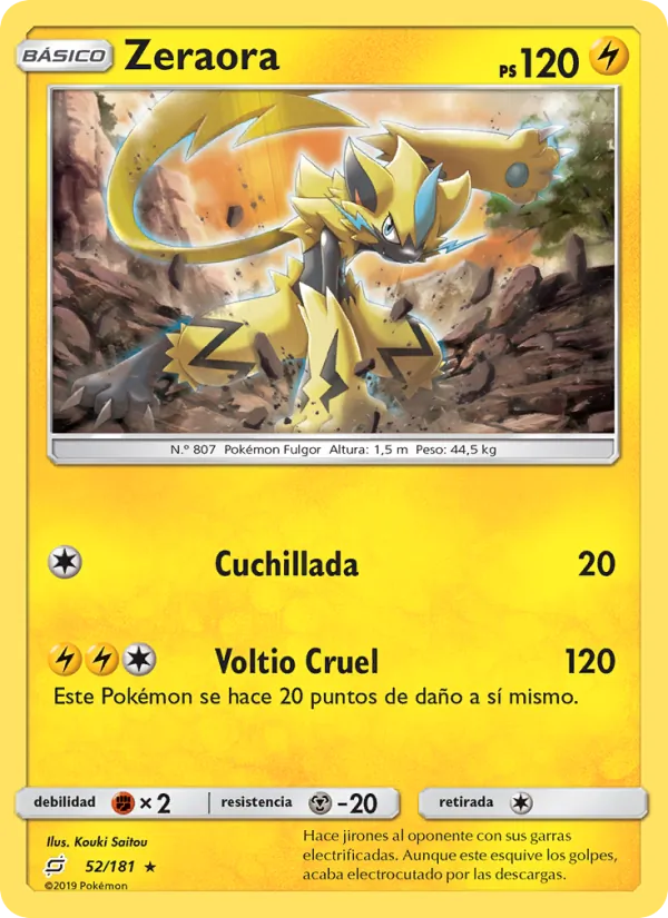 Carta Zeraora de la expansión Union de Aliados, número 52/181