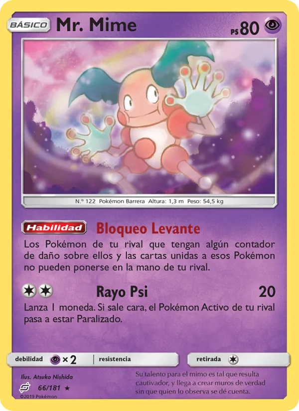 Carta Mr. Mime de la expansión Union de Aliados, número 66/181