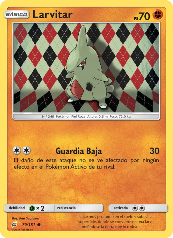 Carta Larvitar de la expansión Union de Aliados, número 79/181
