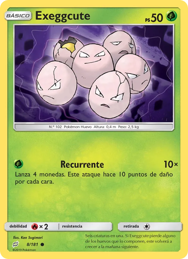 Carta Exeggcute de la expansión Union de Aliados, número 8/181