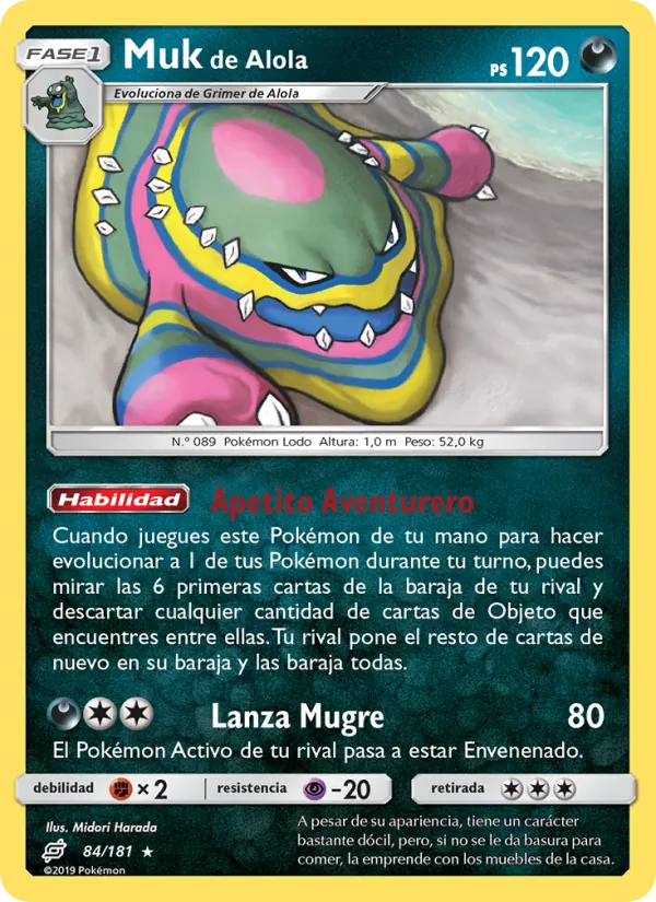 Carta Muk de Alola de la expansión Union de Aliados, número 84/181