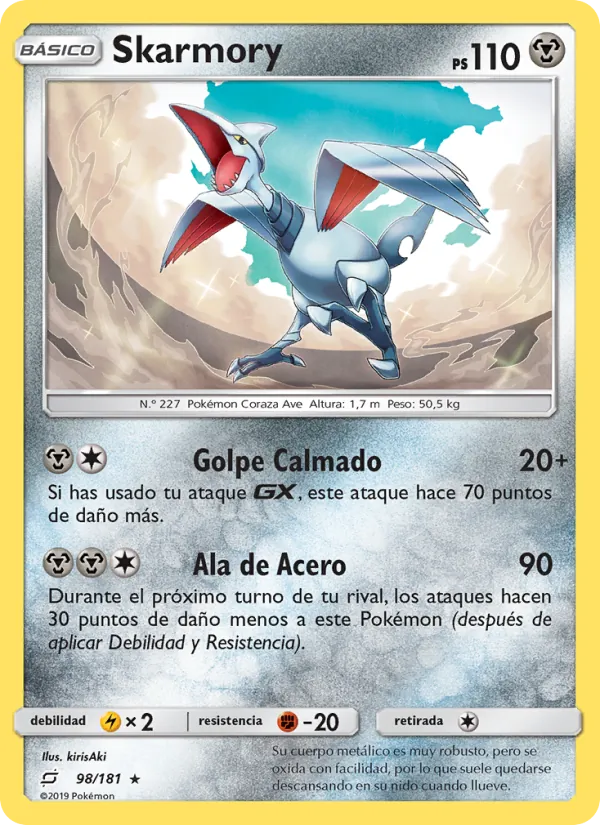 Carta Skarmory de la expansión Union de Aliados, número 98/181
