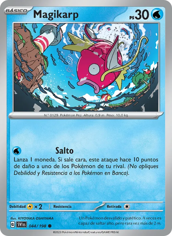 Carta Magikarp de la expansión Escarlata y Púrpura, número 044/198