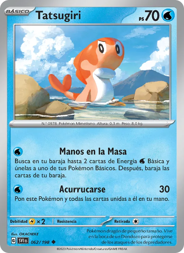Carta Tatsugiri de la expansión Escarlata y Púrpura, número 062/198