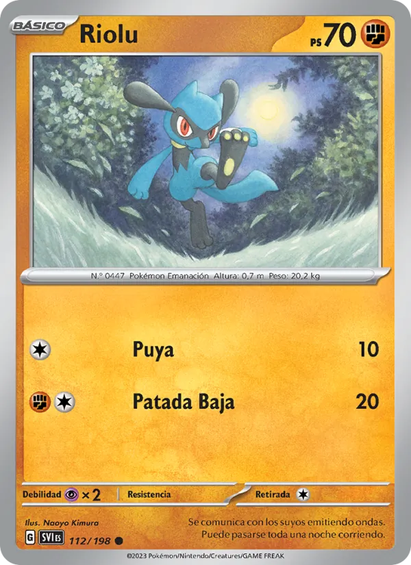 Carta Riolu de la expansión Escarlata y Púrpura, número 112/198