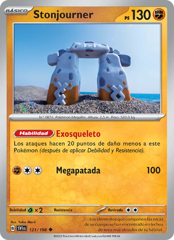Carta Stonjourner de la expansión Escarlata y Púrpura, número 121/198