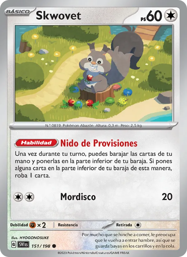 Carta Skwovet de la expansión Escarlata y Púrpura, número 151/198