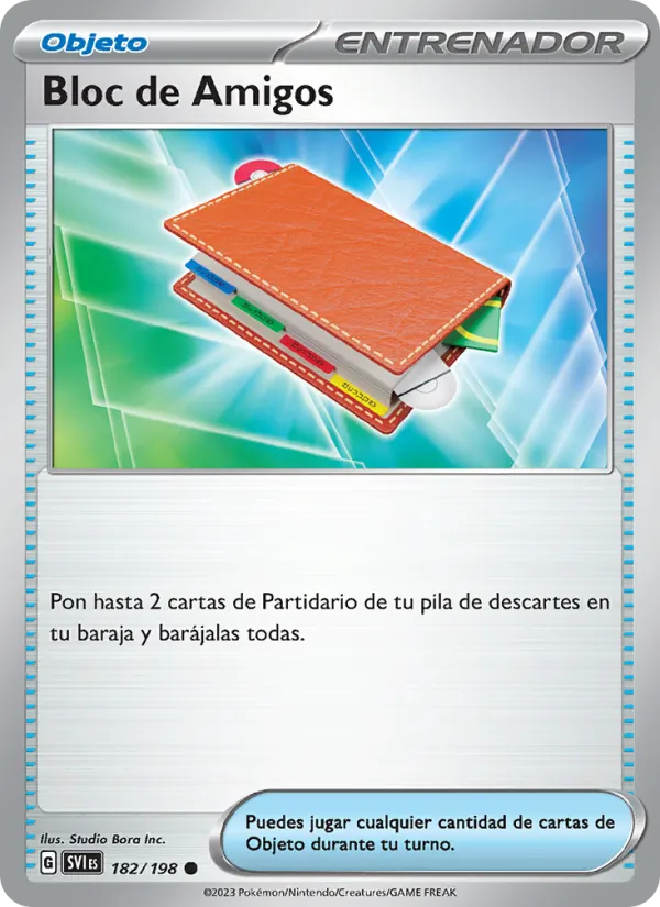 Carta Bloc de Amigos de la expansión Escarlata y Púrpura, número 182/198