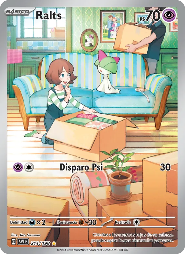 Carta Ralts de la expansión Escarlata y Púrpura, número 211/198