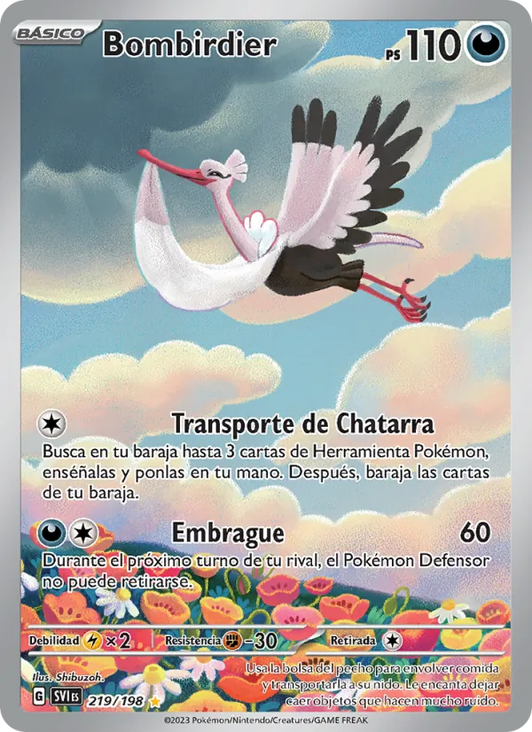 Carta Bombirdier de la expansión Escarlata y Púrpura, número 219/198