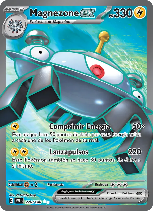 Carta Magnezone ex de la expansión Escarlata y Púrpura, número 226/198