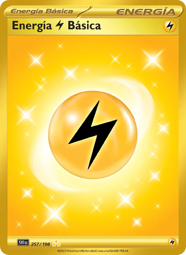 Carta Energía Lightning Básica de la expansión Escarlata y Púrpura, número 257/198