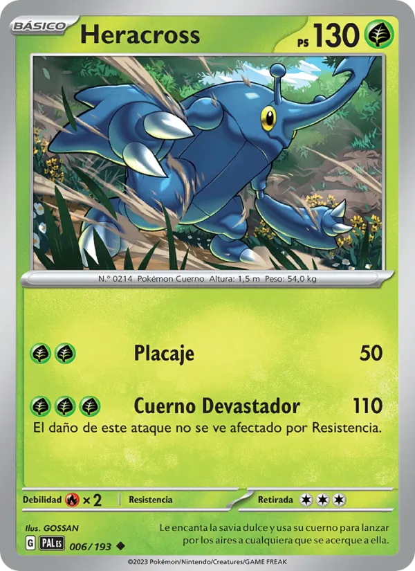 Carta Heracross de la expansión Evoluciones en Paldea, número 006/193