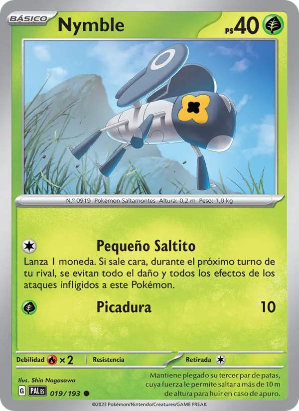 Carta Nymble de la expansión Evoluciones en Paldea, número 019/193