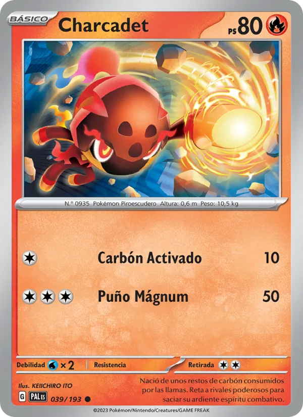 Carta Charcadet de la expansión Evoluciones en Paldea, número 039/193
