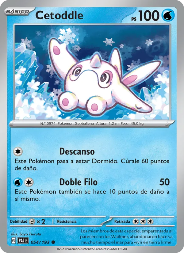 Carta Cetoddle de la expansión Evoluciones en Paldea, número 054/193