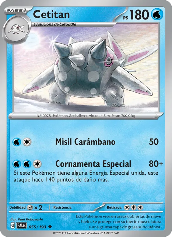 Carta Cetitan de la expansión Evoluciones en Paldea, número 055/193
