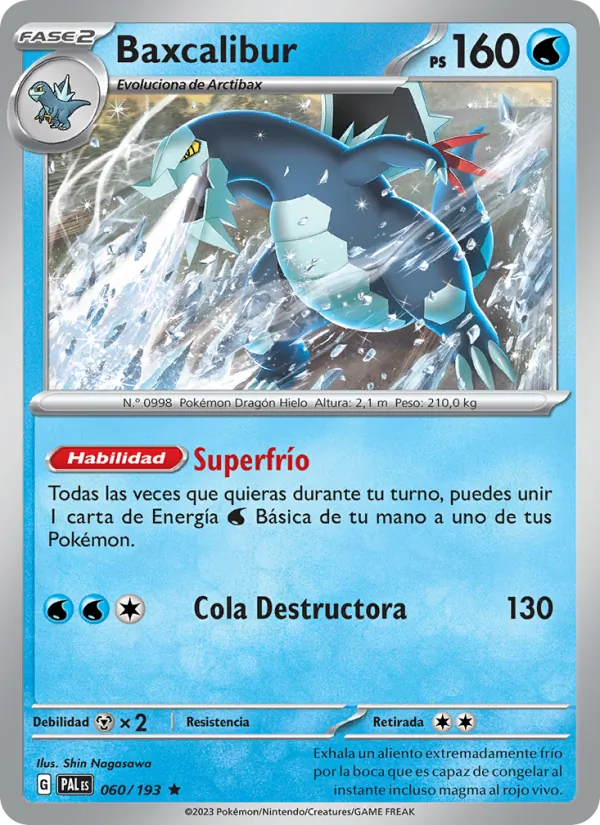 Carta Baxcalibur de la expansión Evoluciones en Paldea, número 060/193