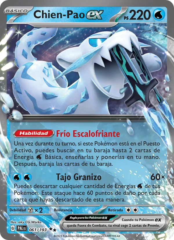 Carta Chien-Pao ex de la expansión Evoluciones en Paldea, número 061/193