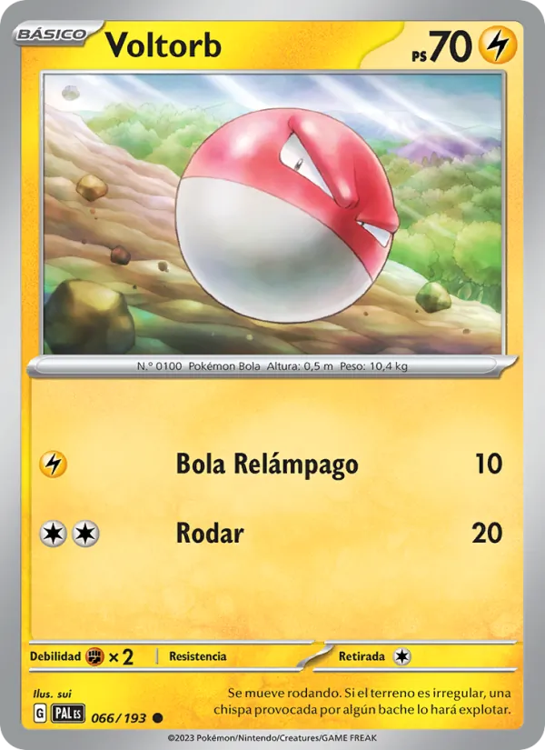 Carta Voltorb de la expansión Evoluciones en Paldea, número 066/193
