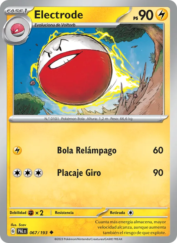 Carta Electrode de la expansión Evoluciones en Paldea, número 067/193