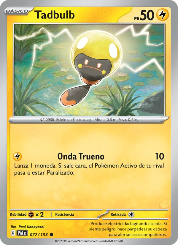 Carta Tadbulb de la expansión Evoluciones en Paldea, número 077/193