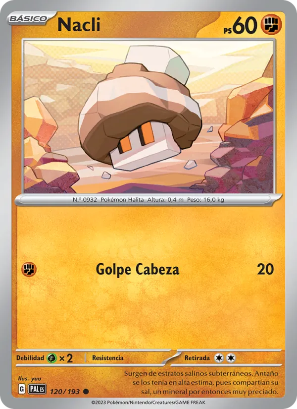 Carta Nacli de la expansión Evoluciones en Paldea, número 120/193