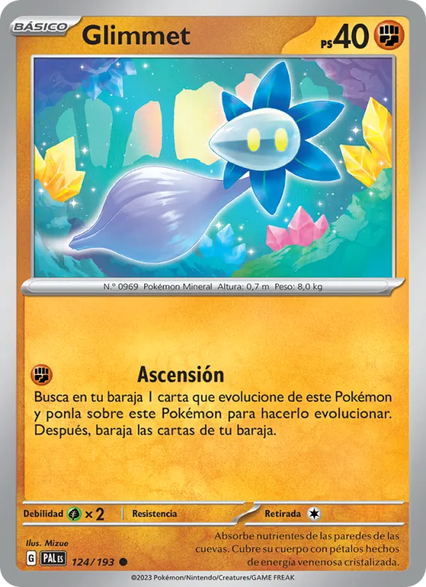 Carta Glimmet de la expansión Evoluciones en Paldea, número 124/193
