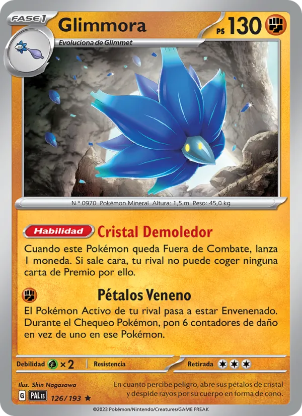 Carta Glimmora de la expansión Evoluciones en Paldea, número 126/193