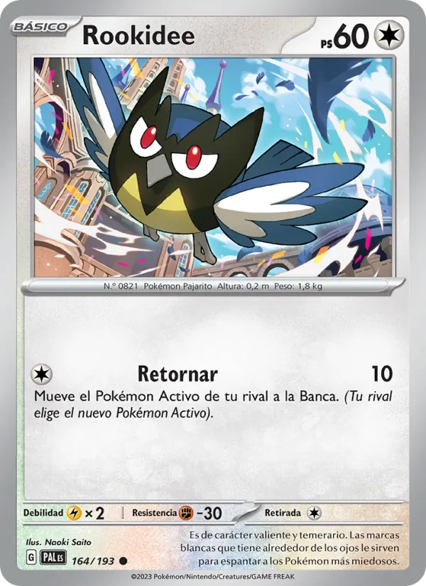 Carta Rookidee de la expansión Evoluciones en Paldea, número 164/193