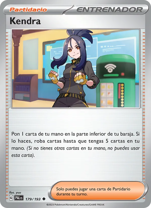 Carta Kendra de la expansión Evoluciones en Paldea, número 179/193