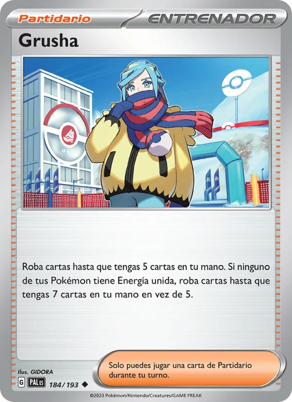 Carta Grusha de la expansión Evoluciones en Paldea, número 184/193
