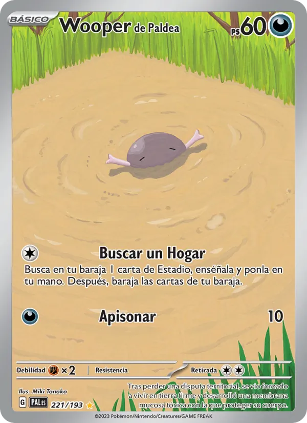 Carta Wooper de Paldea de la expansión Evoluciones en Paldea, número 221/193