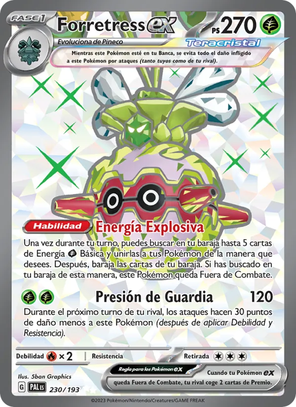 Carta Forretress ex de la expansión Evoluciones en Paldea, número 230/193