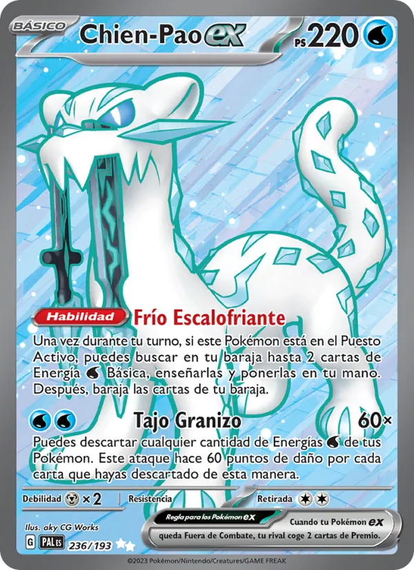 Carta Chien-Pao ex de la expansión Evoluciones en Paldea, número 236/193